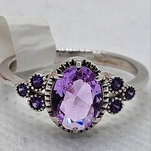 Amethyst .925 Sterling Silver Ring Sz 6